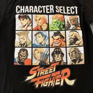 Street Fighter Shirt Mens Small Black Character Select‎ Graphic Tee Capcom Game